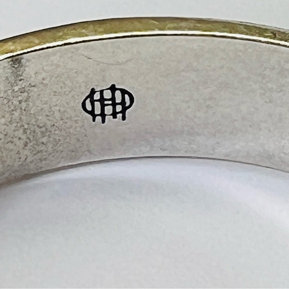 HOUSE OF HARLOW SILVER OXIDIZED BANGLE BRACELET PAVÉ CRYSTALS NWT - Picture 6 of 7